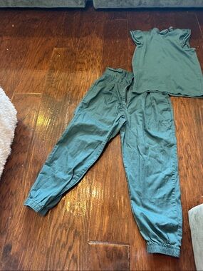 Janie and Jack Girls Teal Green Top and Jogger Set